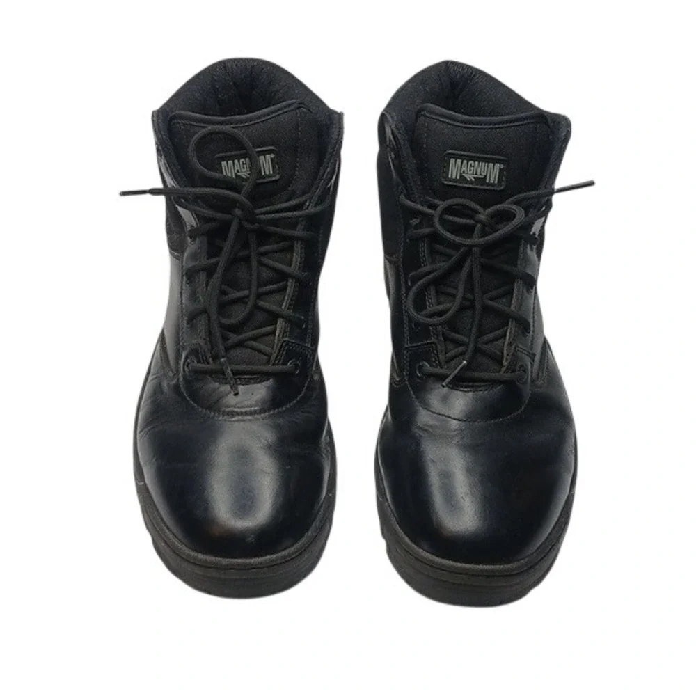 Magnum‎ Midnite Plus Tactical Boots Mens 11.5 Black Leather Slip Resistant 5200